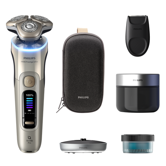 i9000 Prestige Ultra XP9403/31 Elektroskuveklis mitrai/sausai skūšanai, SkinIQ Pro