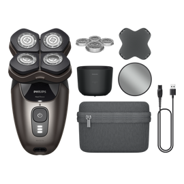 Head Shaver Pro 9000 Series HS9980/15 Augstākās klases skuveklis ar grezniem piederumiem