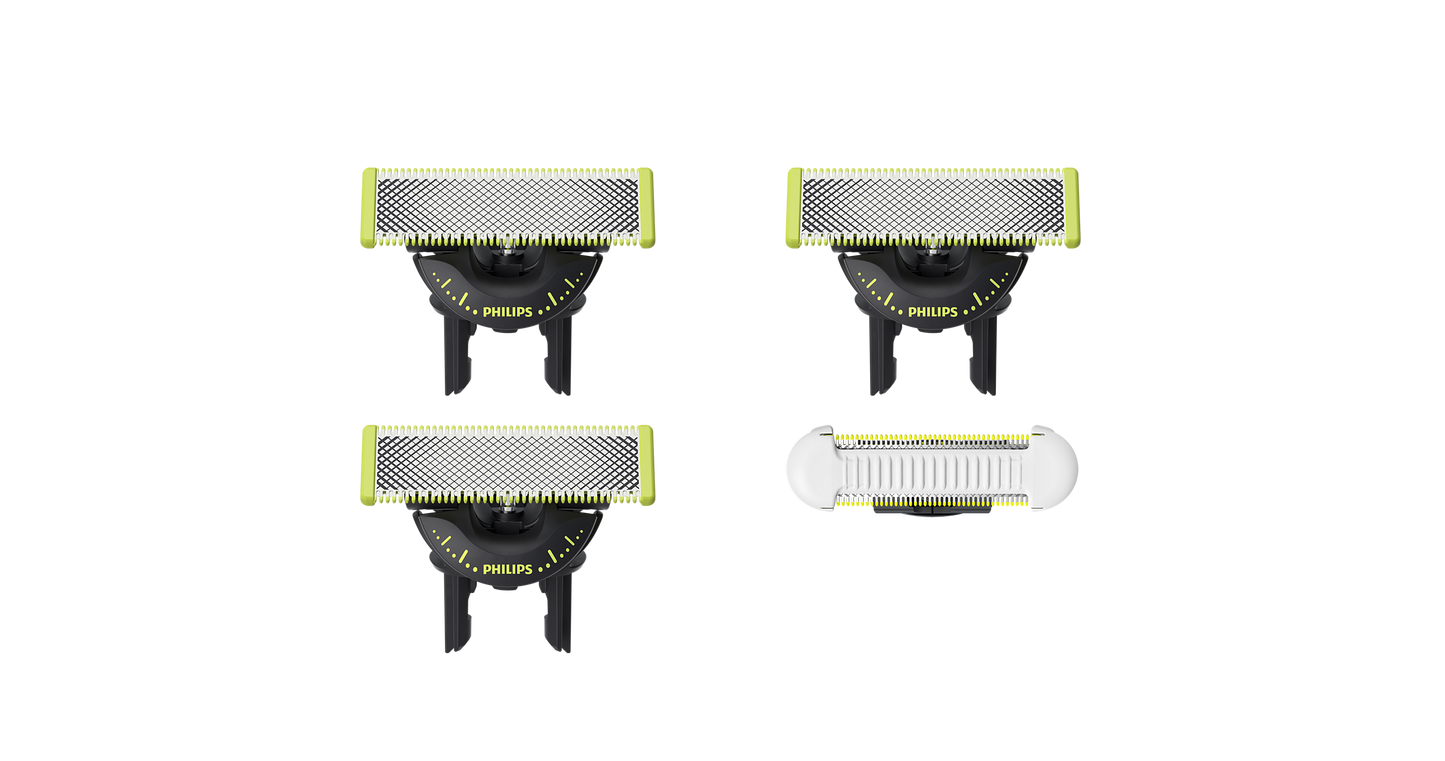 OneBlade QP949/50 Komplekts: 3 × 360 + 1x SkinProtect asmens